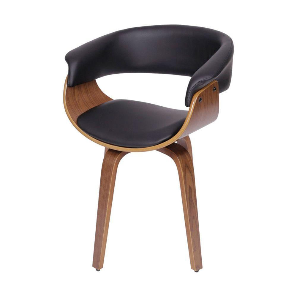 Cadeira Or-1152 Em Madeira Acolchoado Revestido Pu Or Design Preto
