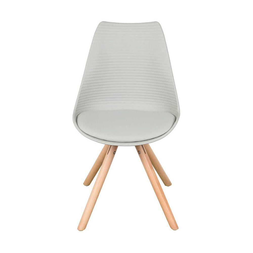 Cadeira Or-1137 Em Polipropileno Base De Madeira Or Design Cinza