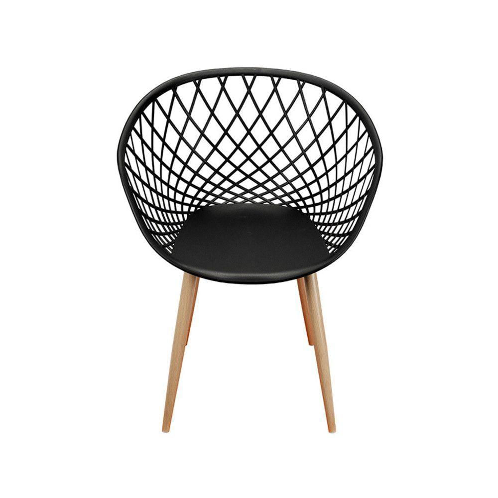 Cadeira Em Pp Or-1127 Base Metal Tom De Madeira Or Design Preto