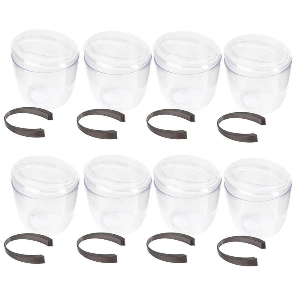 8 Baldes de Gelo com Tampa e Pegador 1,9L Transparente Crippa Plástico Champanheira