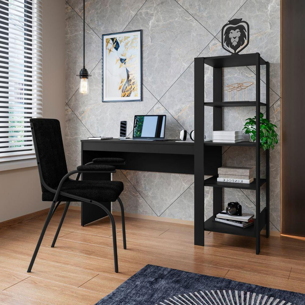 Home Office Artemis Preto 4 para Escritório e Trabalho