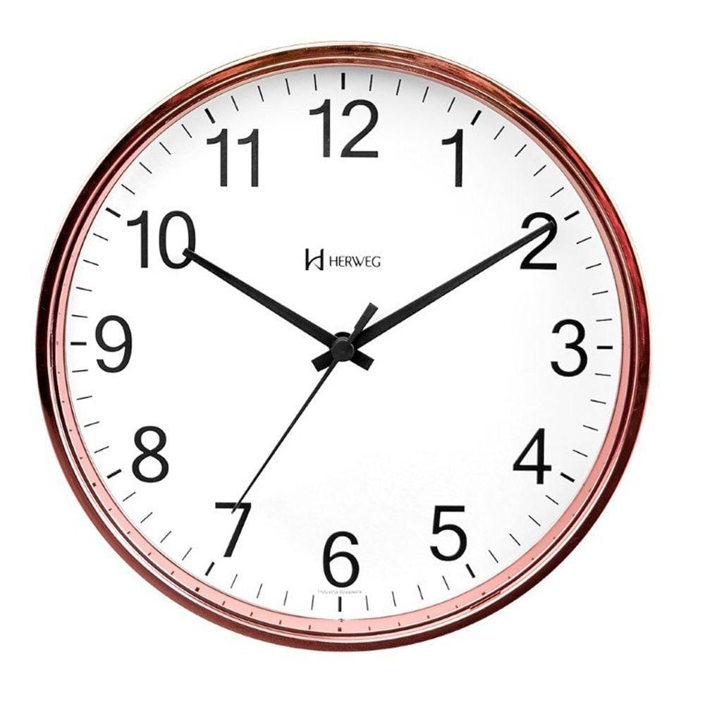 Relógio Parede Quartz Herweg Liso 22cm 660139 Rosé - Rosé
