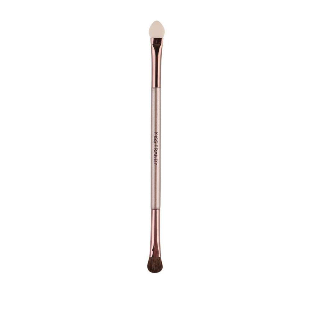 Pincel Duplo Chato Arredondado E Esponja Champagne 60220 | Miss Frandy | Precisão E Versatilidade
