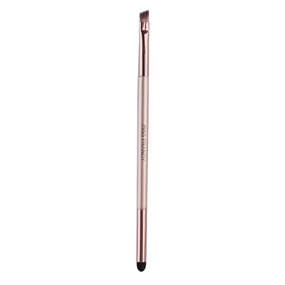 Pincel Duplo Chanfrado E Esponja Champagne 60211 | Miss Frandy | Precisão E Versatilidade