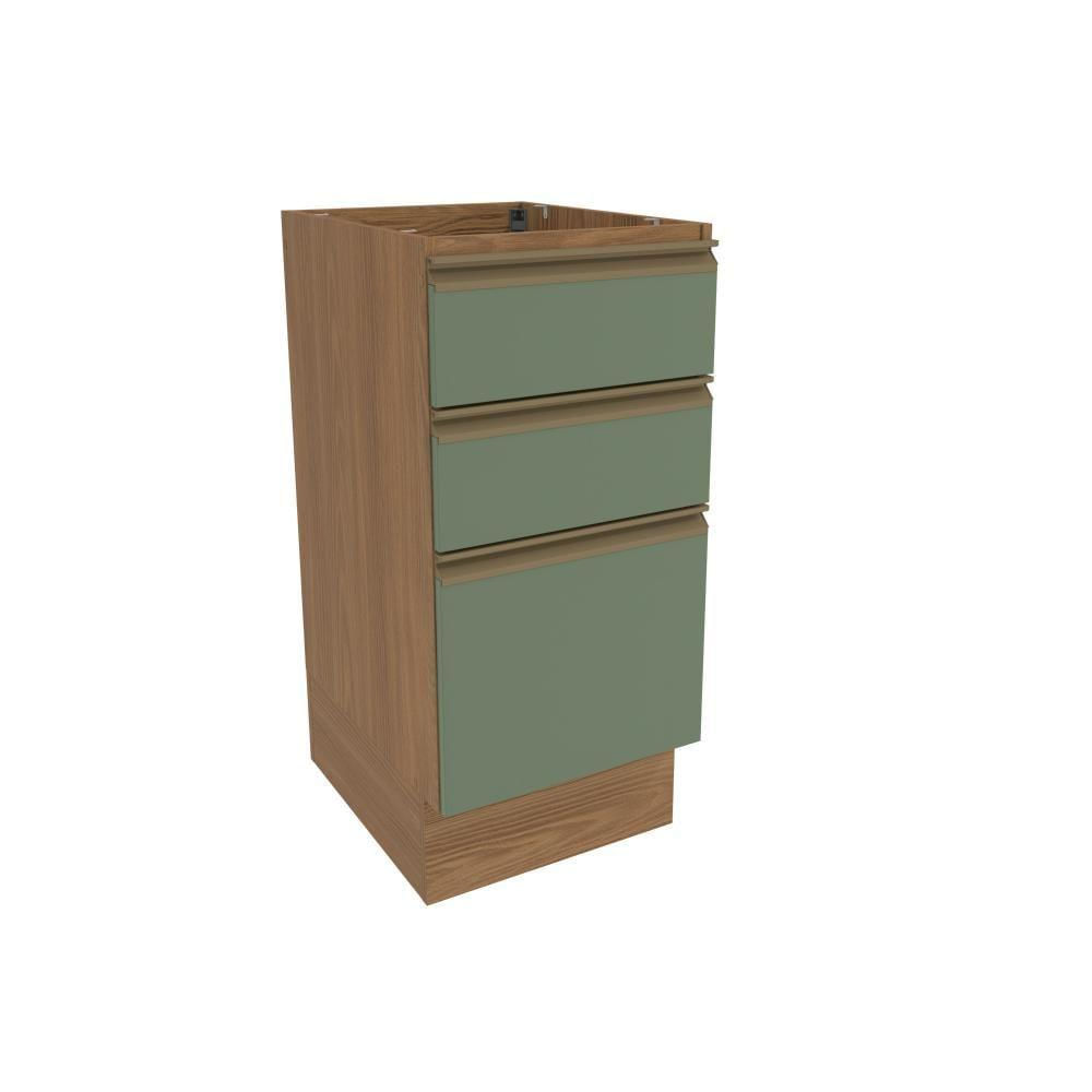 Balcão 3 Gavetas Kappesberg Celeste 100% Mdf Nogueira-verde Oliva 40cm