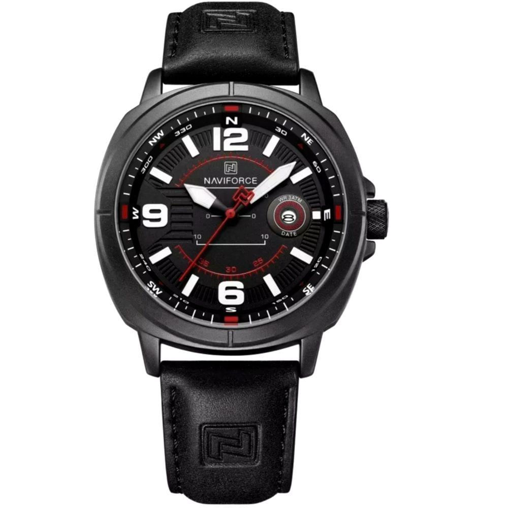 Relógio Masculino De Quartzo Design Esportivo Impermeavel à Prova D'água 3atm Preto Vermelho
