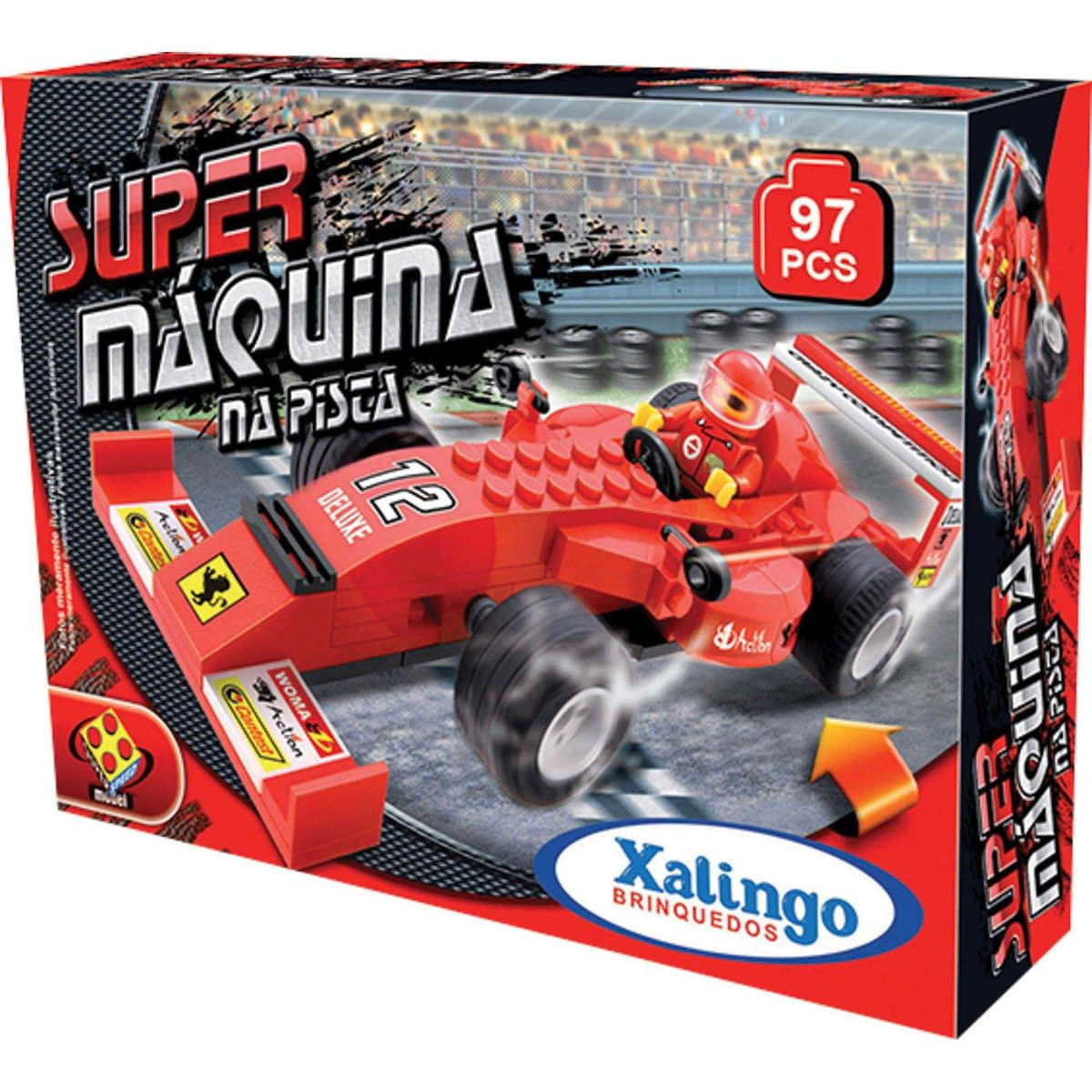 Blocos de Montar Super Maquina na Pista 97 Peças Xalingo