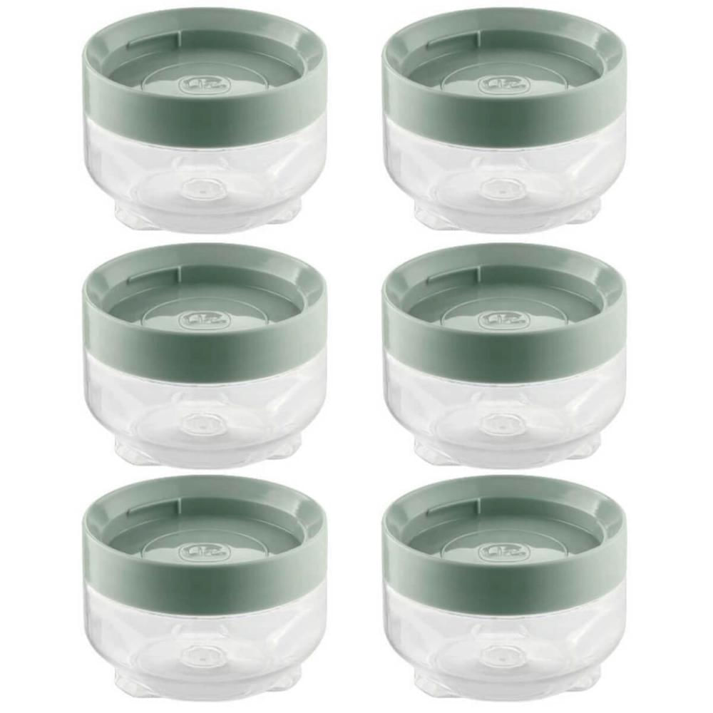 Kit 6 Porta Mantimentos UZ Empilhável 300ml Organizador com Tampa de Plástico Verde