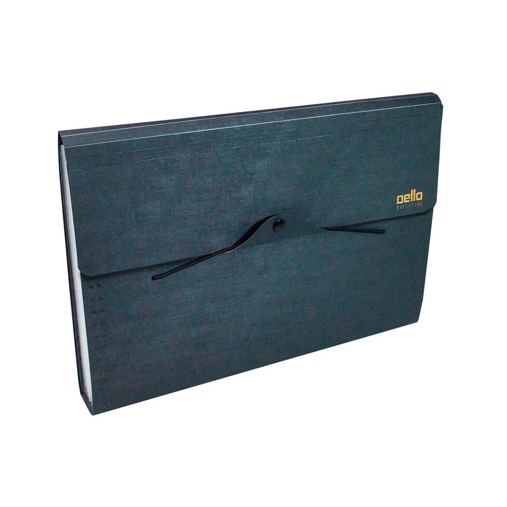Pasta Sanfonada Dello A4 Executive com 12 Divisórias Preta 33x24cm