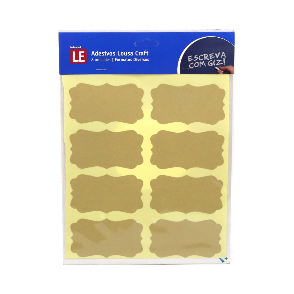 Adesivo Lousa Craft Pvc com 8 Etiquetas  Bege 20,5X23cm