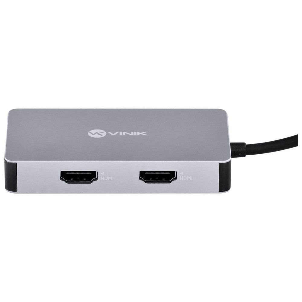 Hub Usb Tipo C / Type C 5 Em 1 Com 2 Hdmi + Vga + Usb...