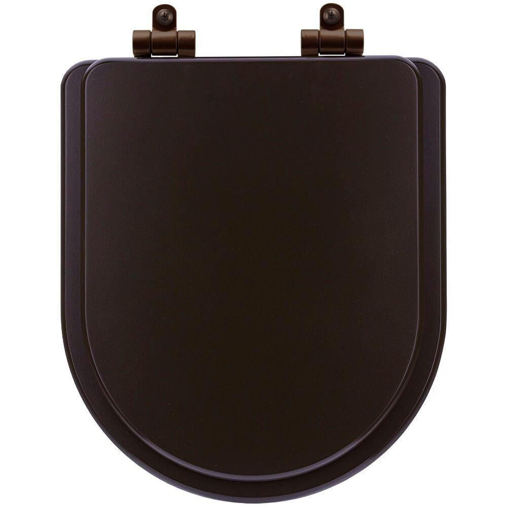 Tampa De Vaso Poliéster Com Fechamento Lento Link-lk Marrom Fosco Para Louça Deca Com Ferragem Marrom