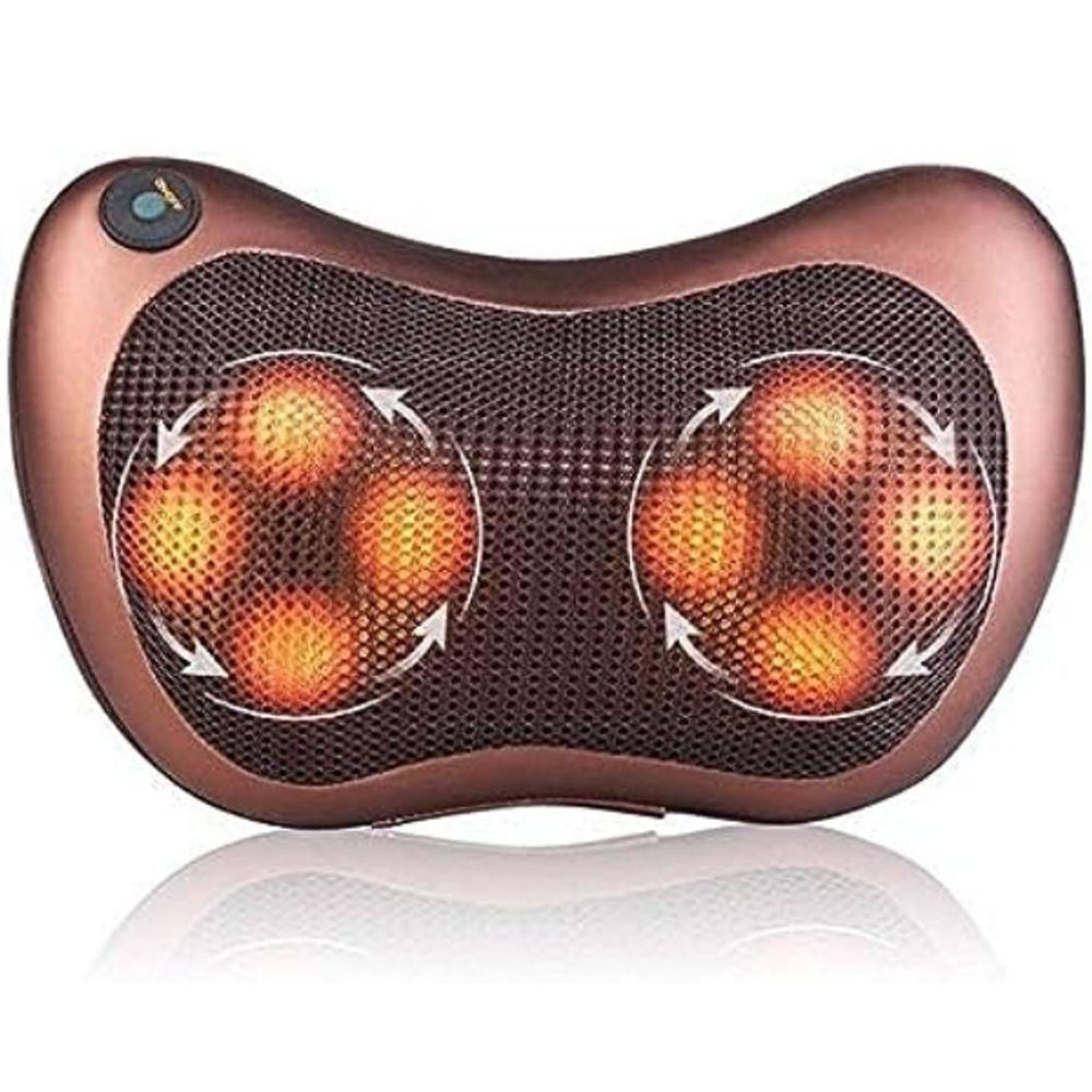 Almofada Massageadora Relaxante Shiatsu Com 2 Motores Rotativos 20w De Potência Bivolt Desligamento Automático
