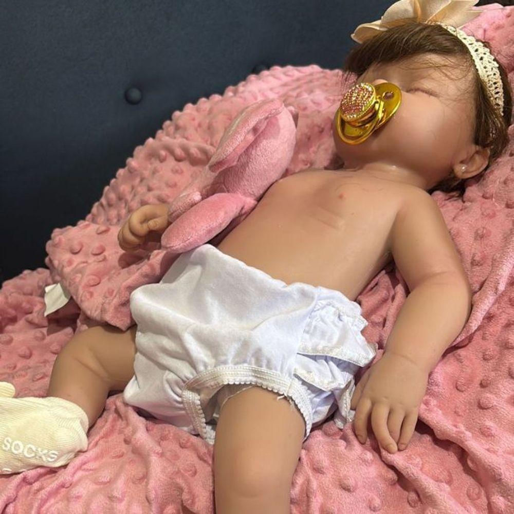 Bebê Reborn Silicone Sólido Menina Dormindo