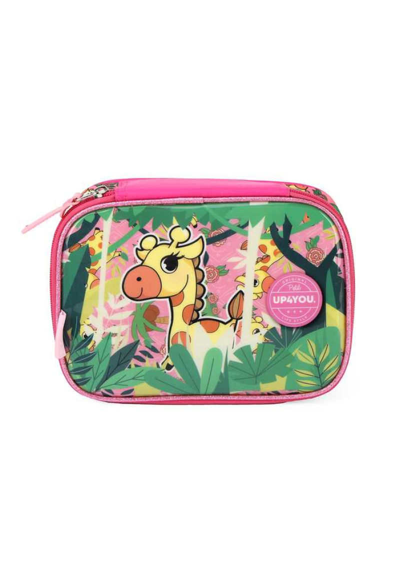 Estojo Escolar Feminino de Girafa 100 Pens Up4You Ref.39944