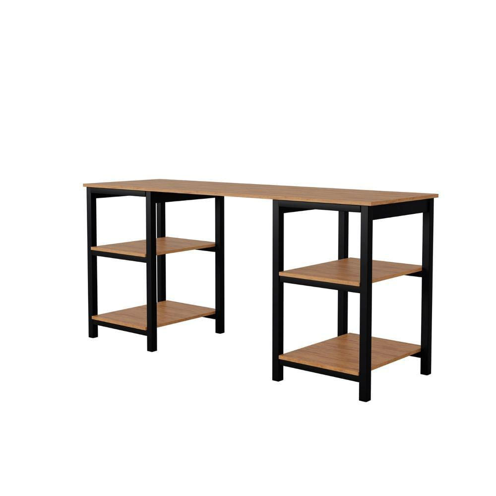 Mesa Escrivaninha Home Office Diretor Laminado Canela Rustic