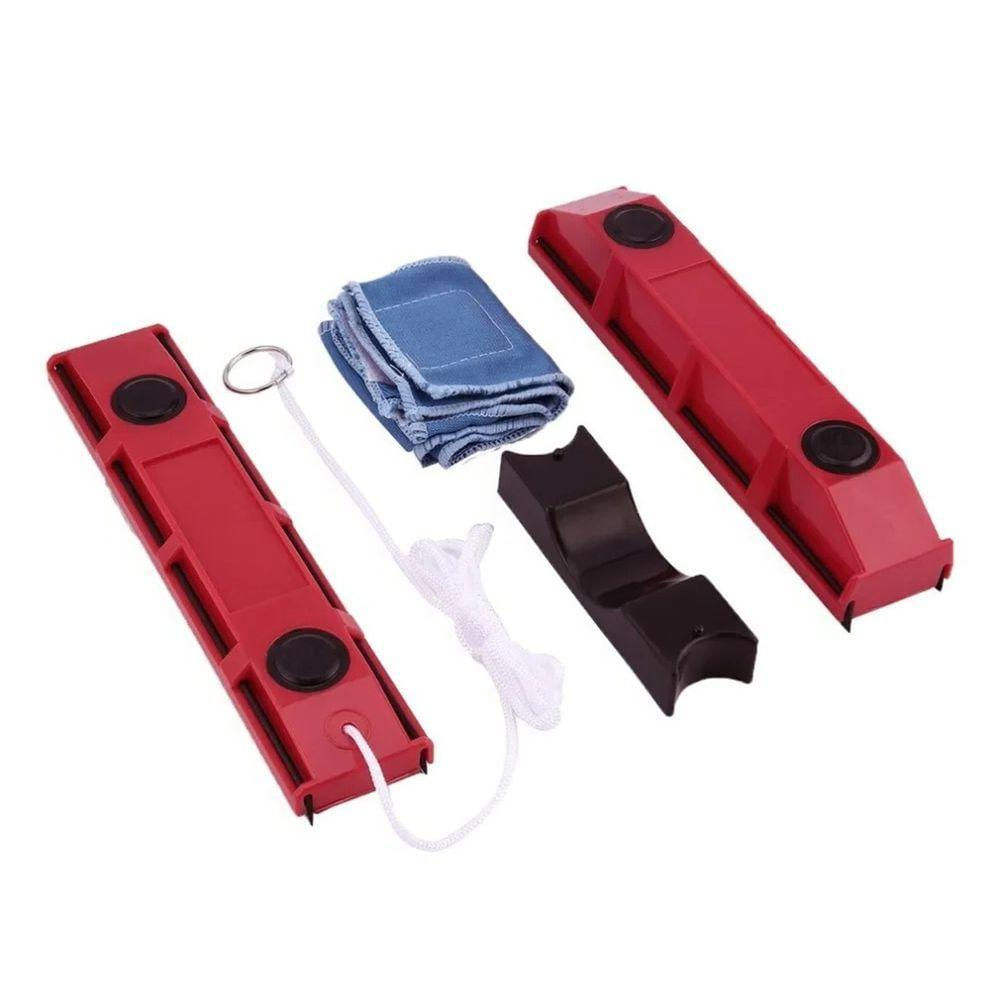 Limpa Vidros Magnético Porta Janelas Box Rodo Mágico Imã Vermelho