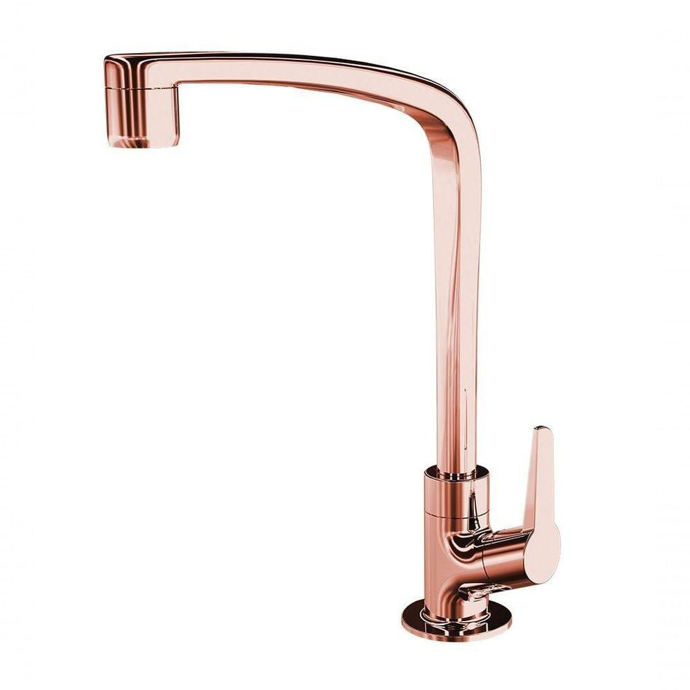 Torneira Para Cozinha Mesa Bica Alta Lorenzetti Flatt Rose Gold