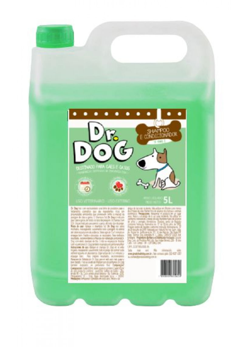 Shampoo &amp; condicionador Cães Gatos Dr. Dog 5L pele sensível