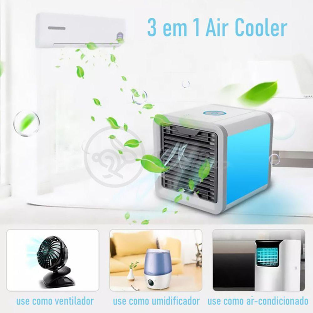 Ar Condicionado Portátil Arctic Air Cooler Umidificador Climatizador Luz Led 7 Cores Rgb