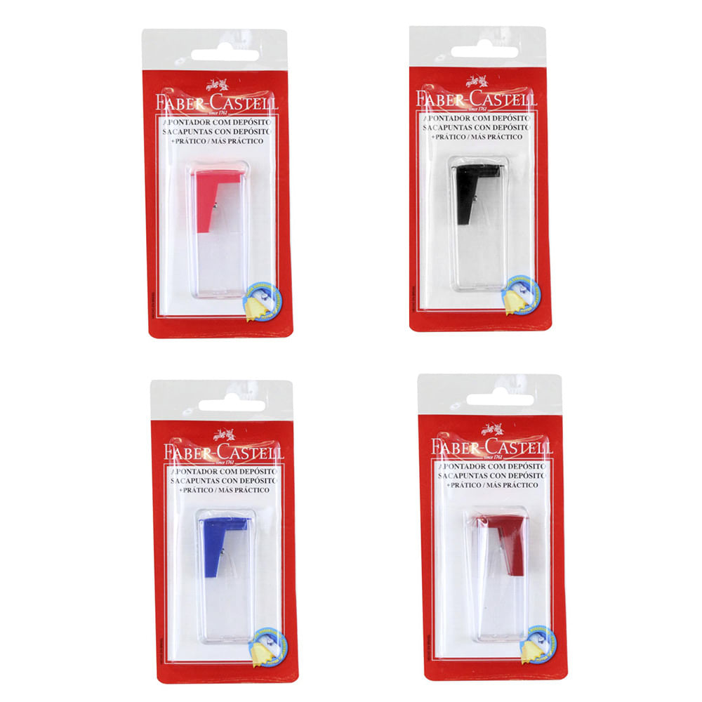 Apontador Faber-Castell com Depósito 1 Furo - Item Sortido