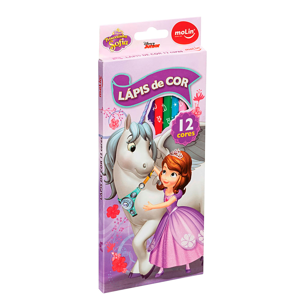 Lápis de Cor Molin Princesa Sofia com 12 Cores
