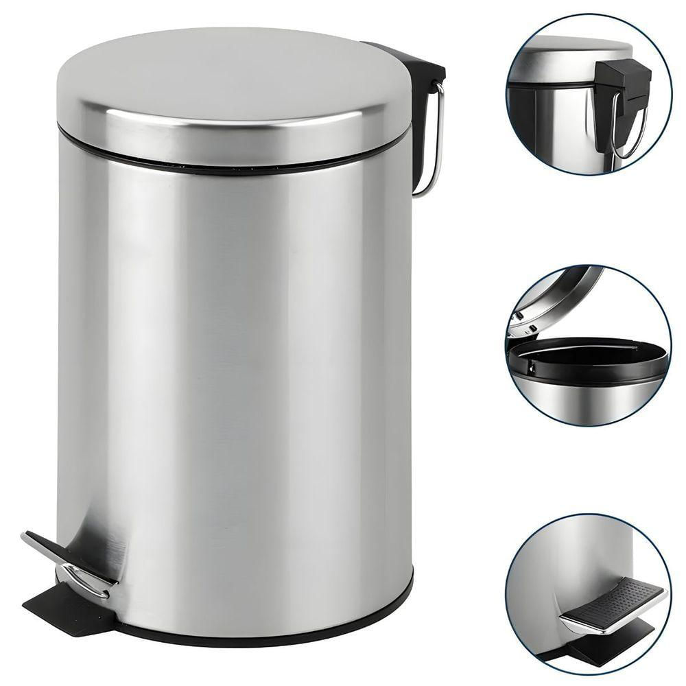 Lixeira Inox Redonda Multiuso 5 Litros - Praticidade E Sofisticação