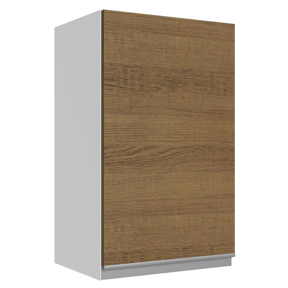 Armário De Cozinha Aéreo 100% MDF 40 cm 1 Porta Branco/Rustic Acordes Madesa
