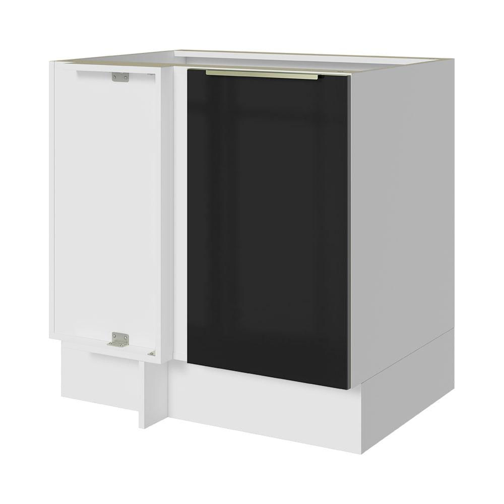 Balcão de Canto Madesa Lux 1 Porta - Branco/Preto