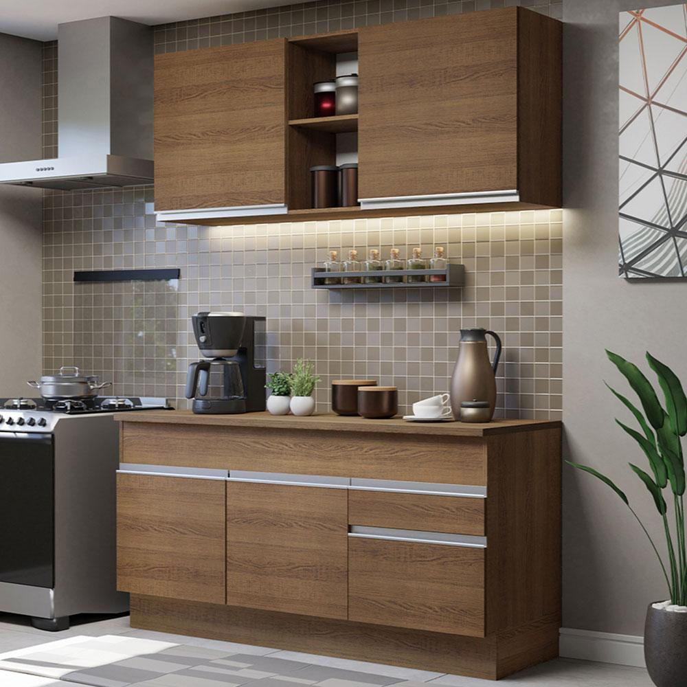 Armário de Cozinha Compacta 150cm Rustic Glamy Madesa 01