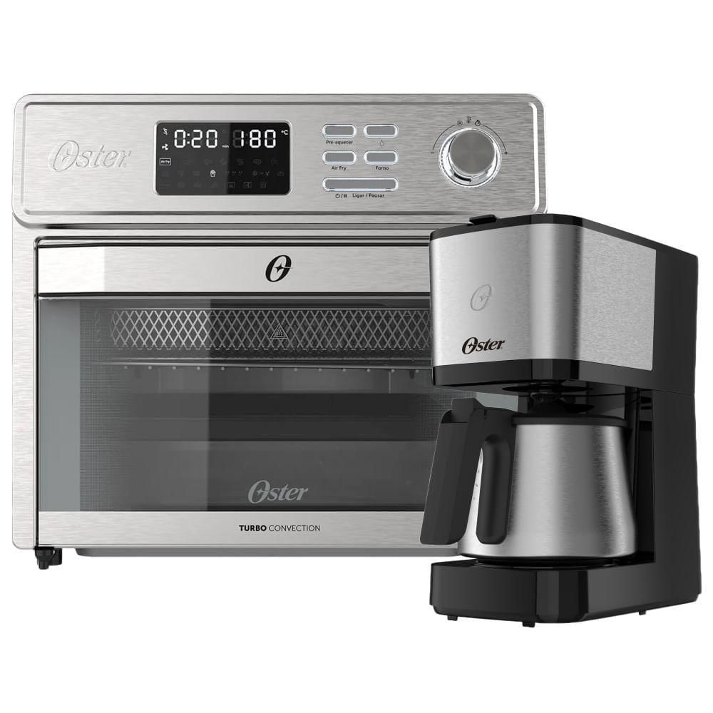 Kit Forno E Fryer 25L E Cafeteira Inox 1,2L Oster 127V