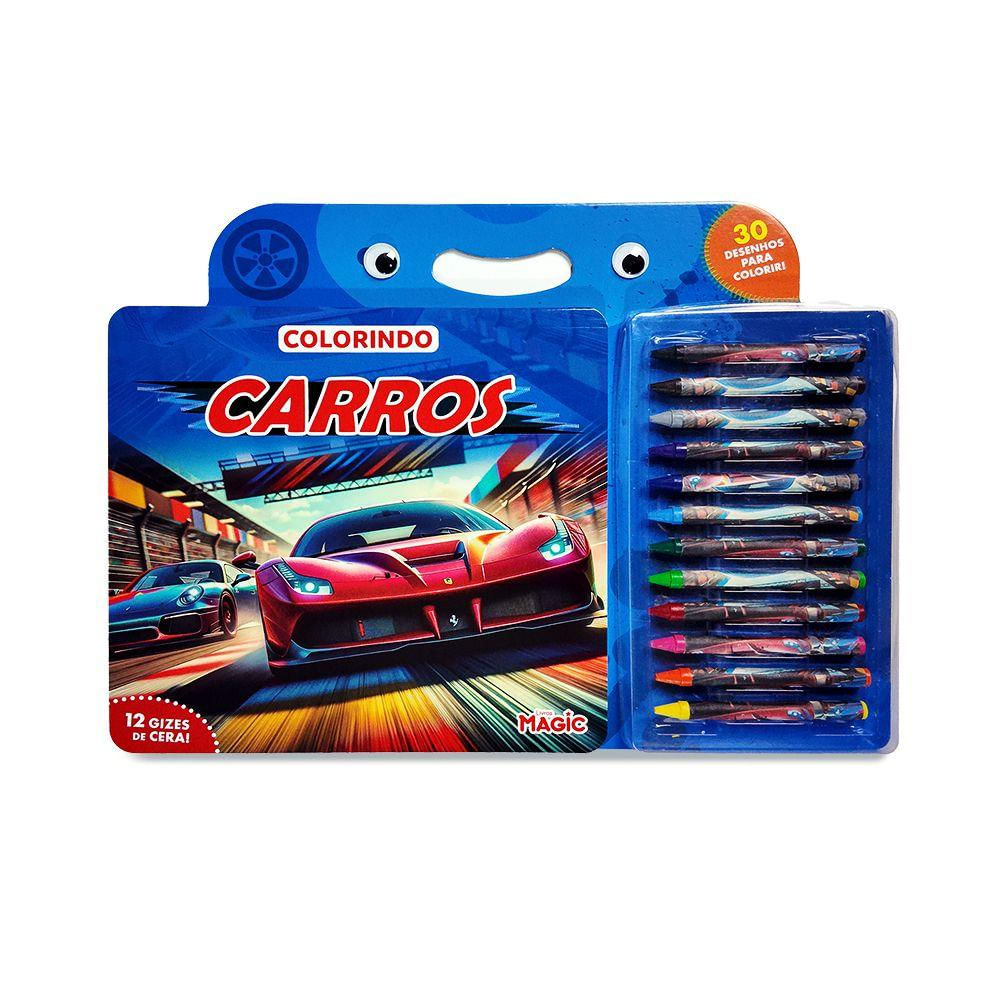 Colorindo Carros Livro com Giz de Cera - Ciranda Cultural