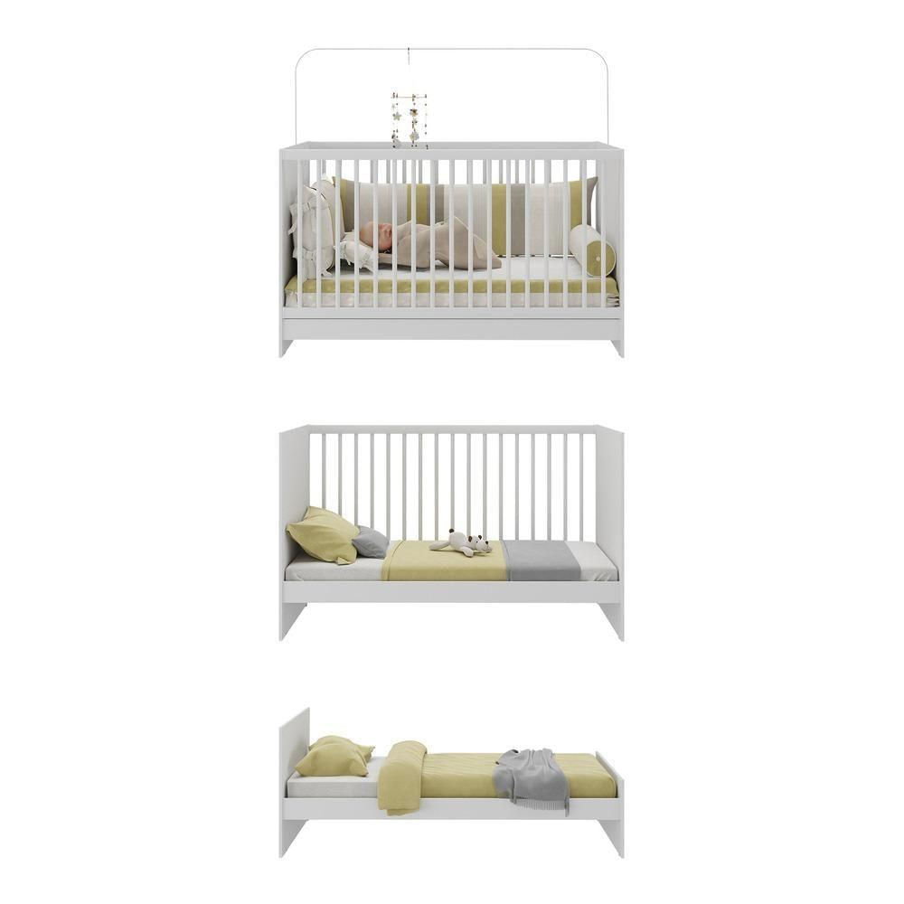 Berço 3 Em 1 Com Colchão Incluso Mp0527gc Branco