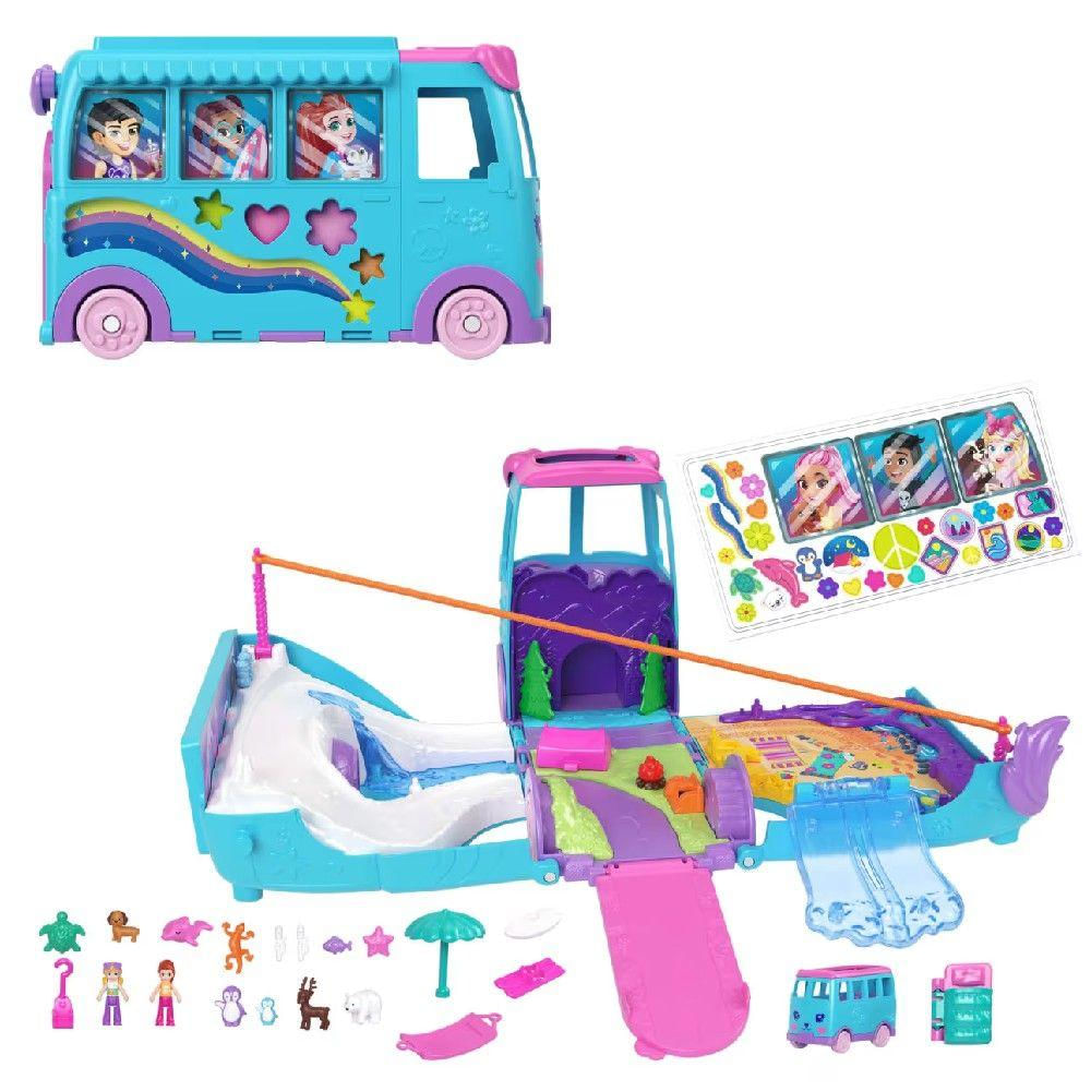 Polly Pocket Estojo Aventura Sobre Rodas com Pets - Mattel