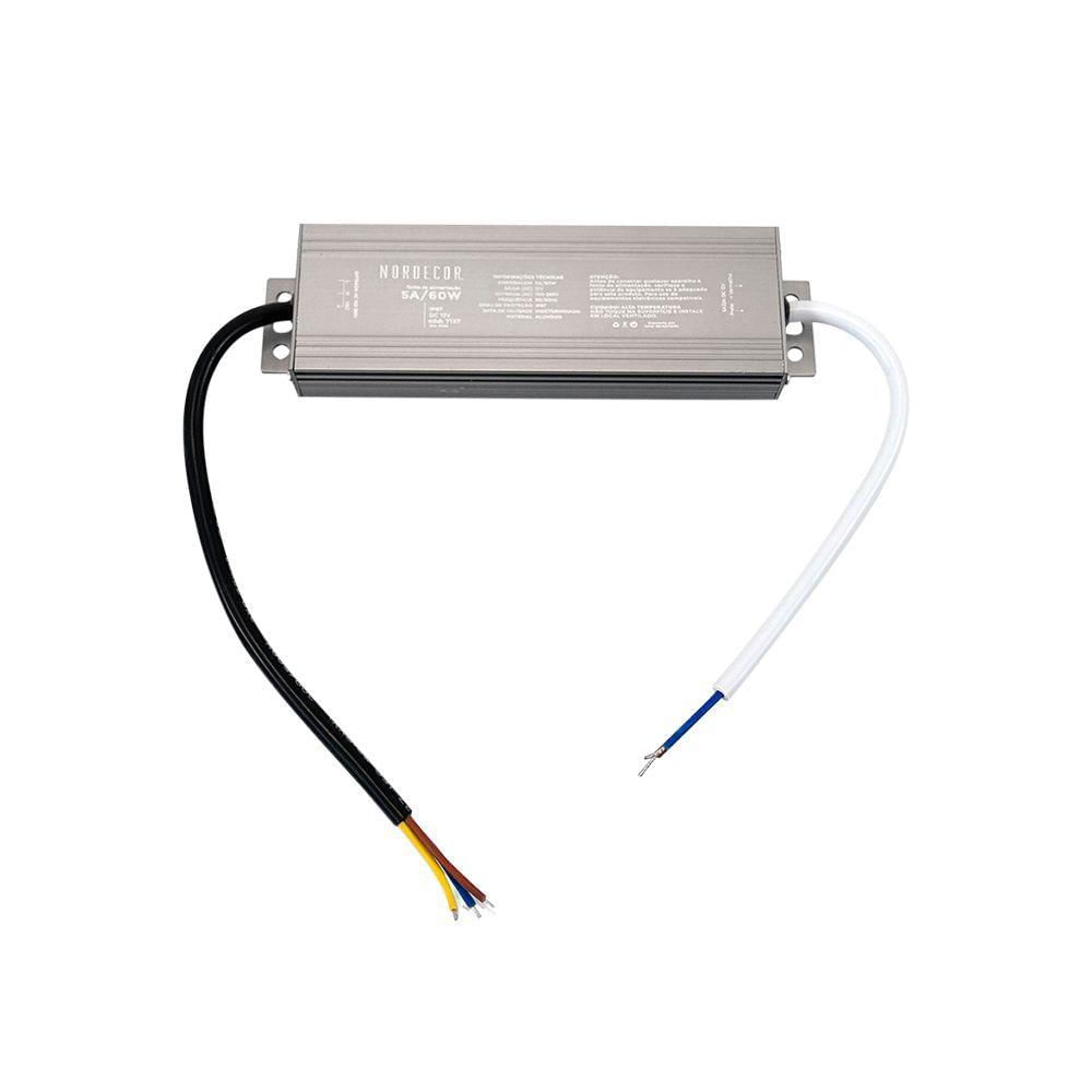 Fonte De Alimentação Nordecor Ip67 5a - 60w 12v Bivolt Unica 7137