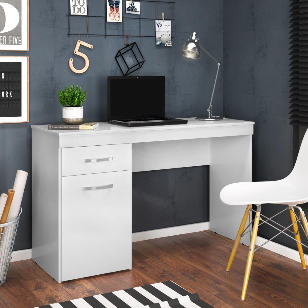 Escrivaninha Com 1 Porta 1 Gaveta Vitória Branco Branco