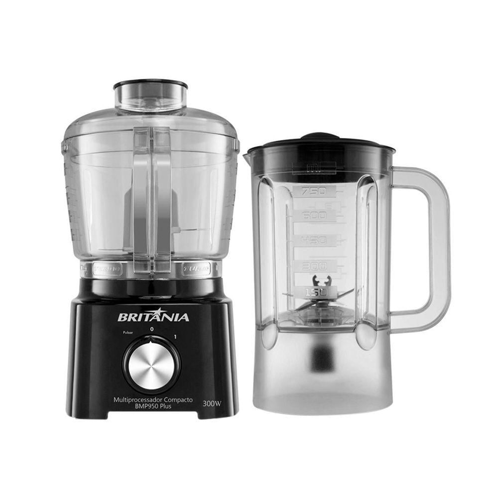 Multiprocessador Britânia Bmp950p Plus 2 Em 1 Compacto 300w Preto 220v