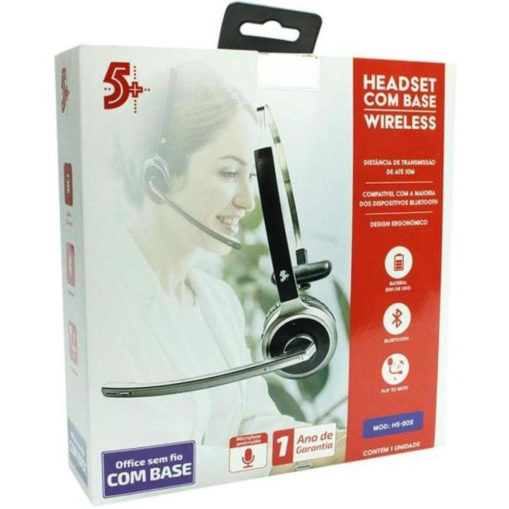 Headset Sem Fio Bluetooth Hs-202 5+
