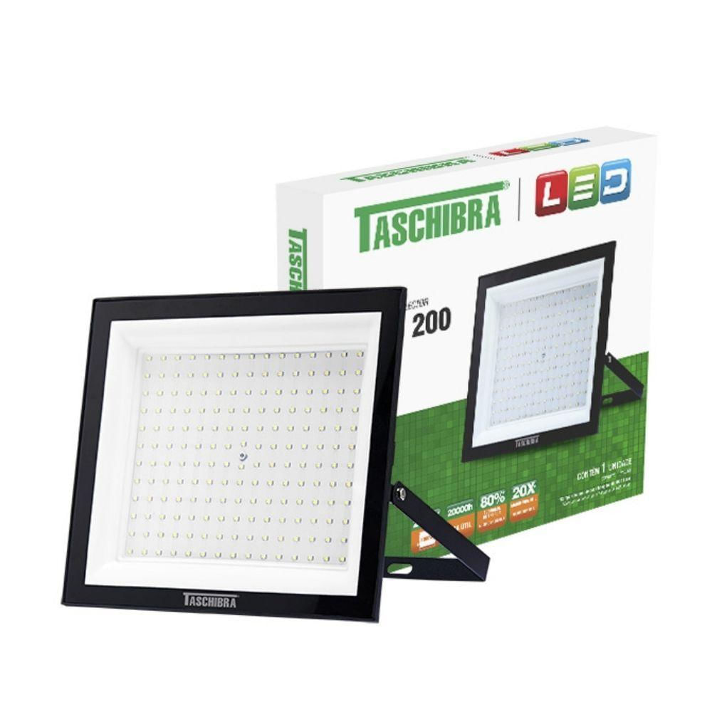 Refletor Led Tr Slim 200w 6500k Preto Autovolt Taschibra