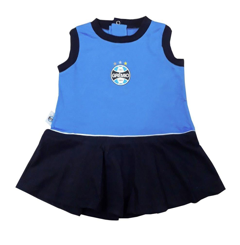 Vestido Bebê Grêmio Regata Oficial G / Azul