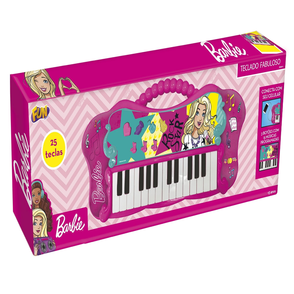 Teclado Fabuloso da Barbie com MP3 - Fun F00046