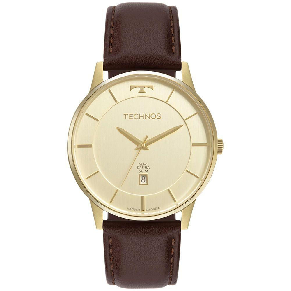 Relógio Technos Masculino Slim Dourado - Gm10yu/0d Gm10yu/0d