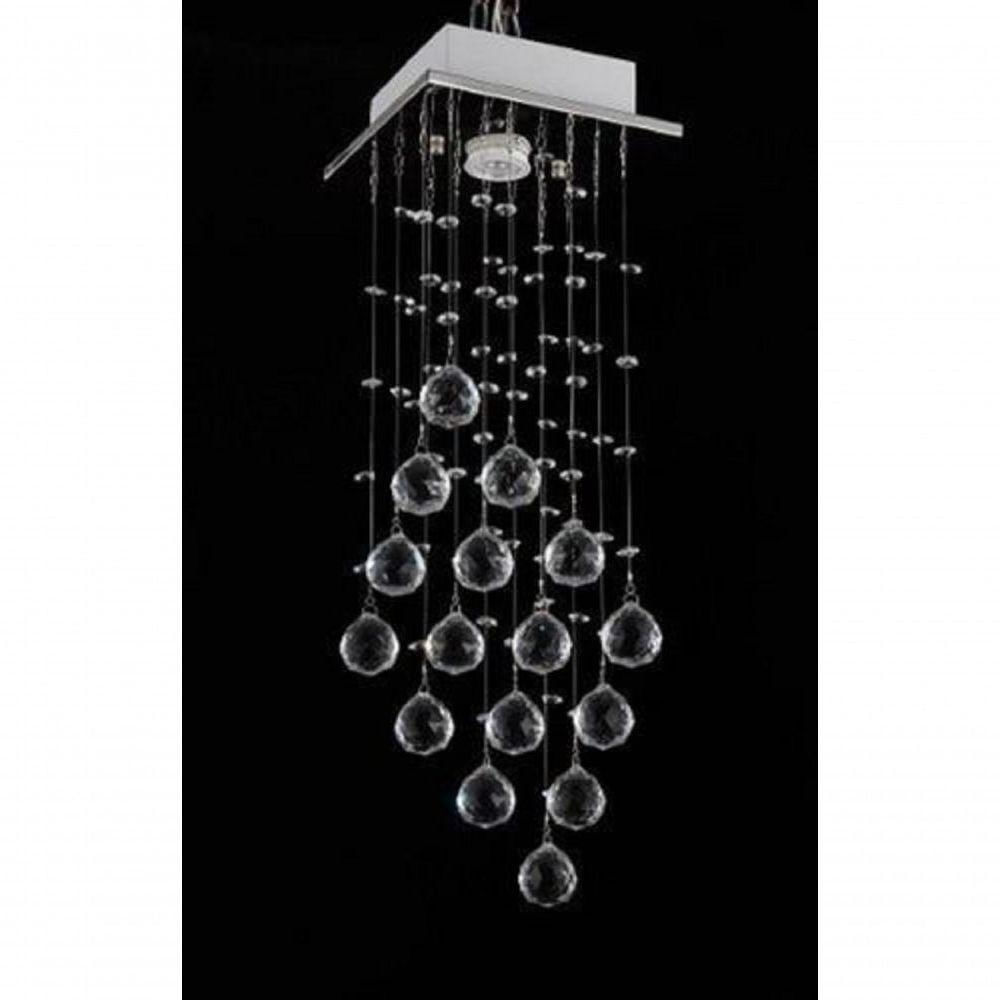 Lustre Para Sala, Quarto, Cozinha, Banheiro Em Cristal K9 Base 14x14 60cm