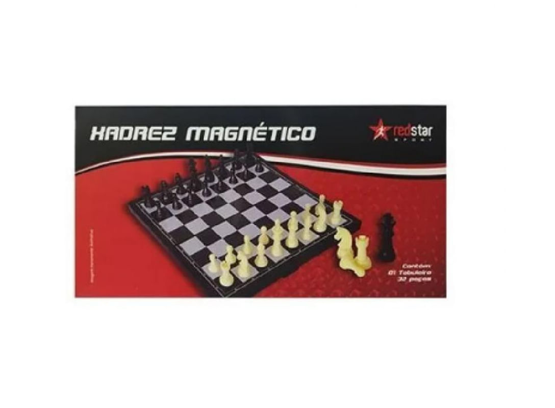 Jogo Xadrez Tabuleiro Magnético 10X10Cm Redstar
