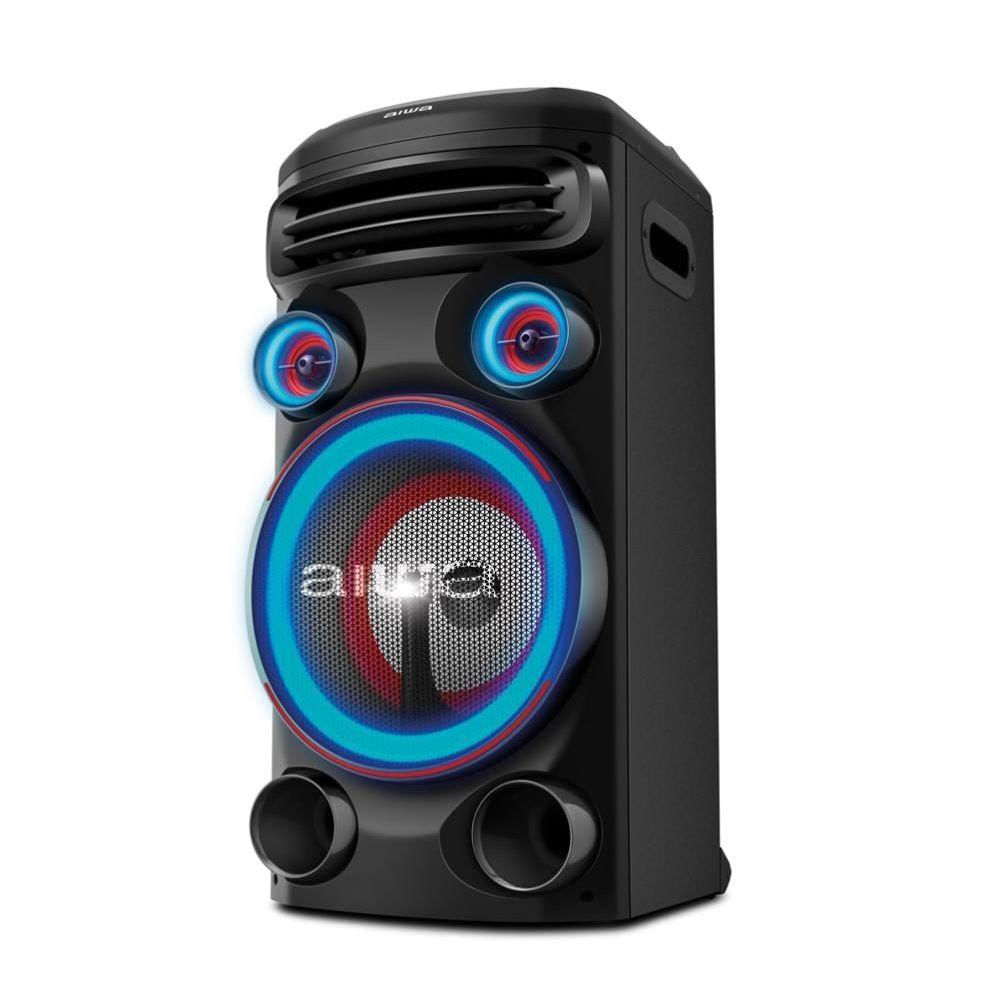 Caixa De Som Torre Aiwa 1500W 1woofer10 Bluetooth Rgb Usb Preta T1W-01 Bivolt