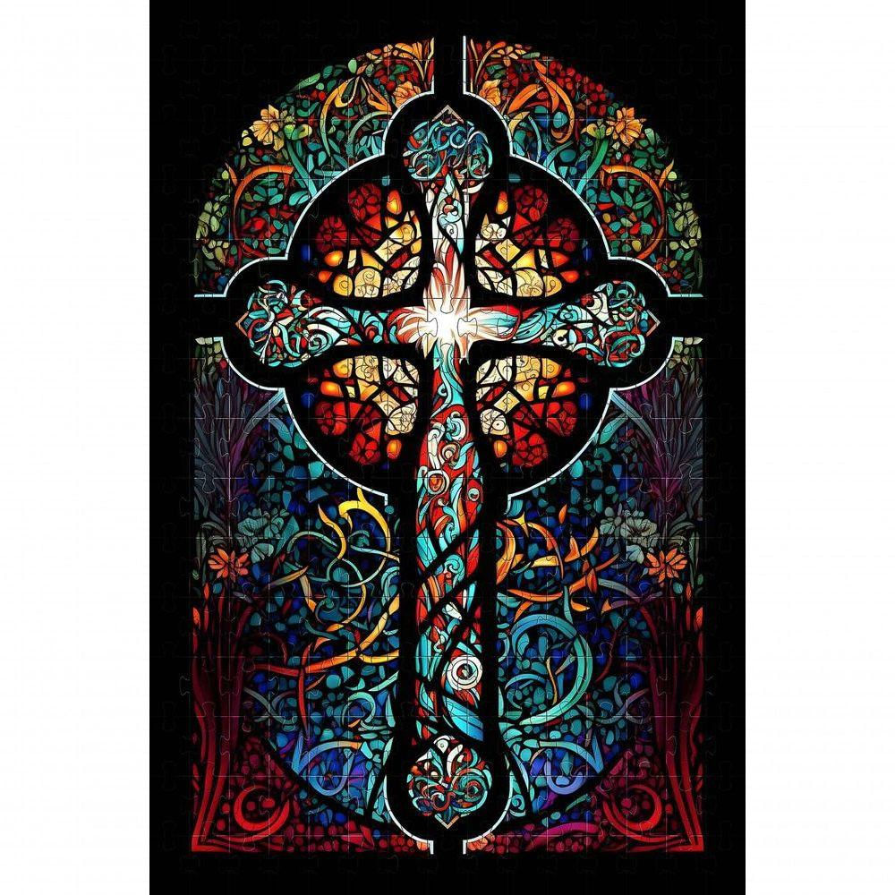 Quebra-cabeça Religioso Vitral Arte Sacra 300 Peças Mdf