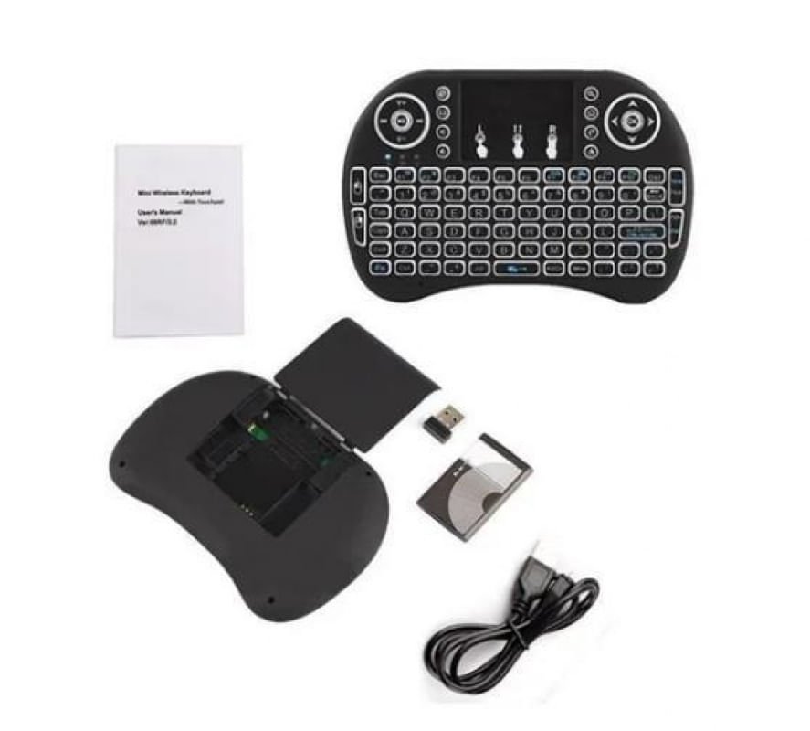 Mini Teclado Wireless Keyboard Com Touchpad Com Led Usb