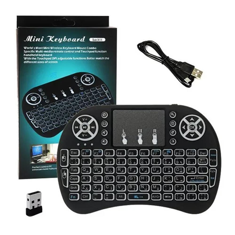 Mini Teclado Keyboard Controle Com Touchpad Backlit Led