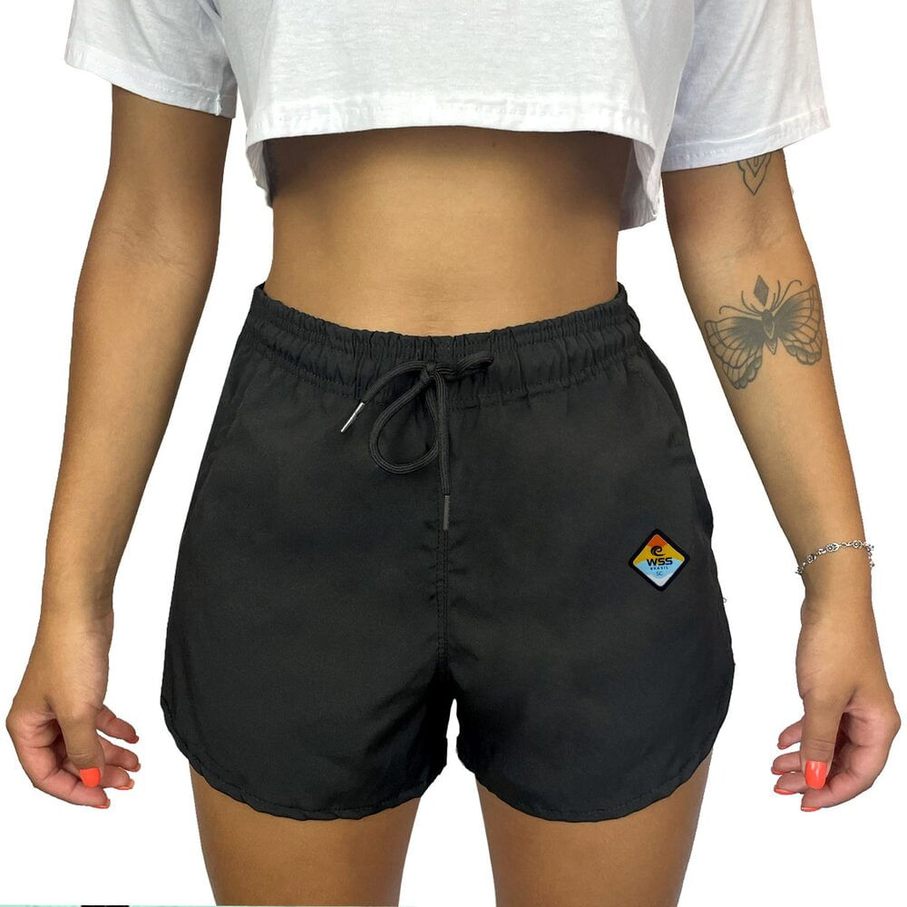 Shorts Feminino Elastano Premium Preto WSS Diamond Colors P / Preto