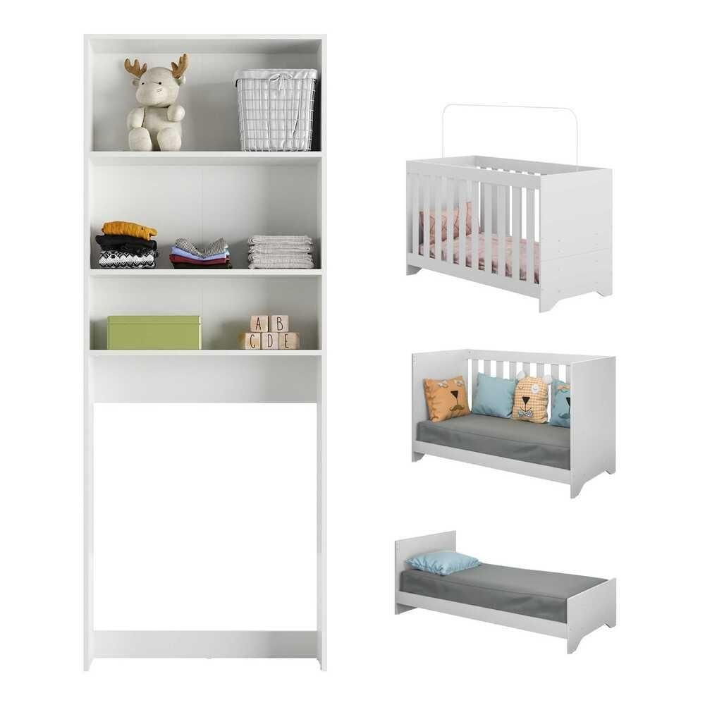 Quarto Infantil Com Berço 3x1 Nina